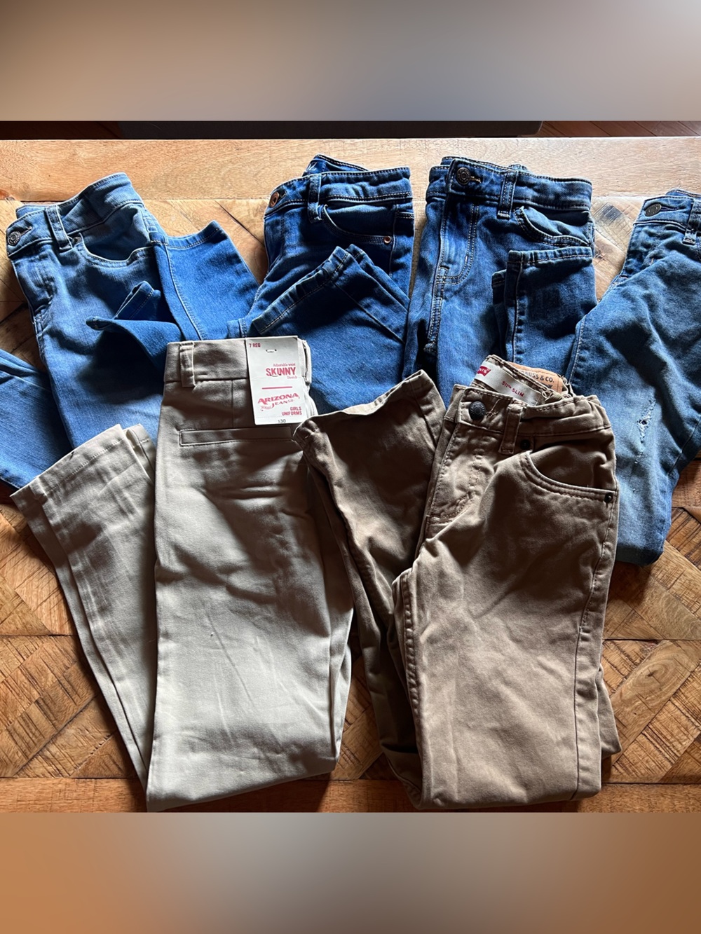 6 Pairs of Skinny/Slim Jeans & Khaki - 1 NWT! Mixed Sizes (7 & 8)